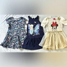 Girls Size 5T Dress Bundle (3) Disney Jumping Beans H&M Minnie Mouse Elsa Elena