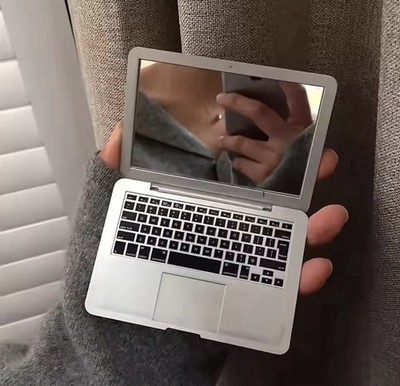 Creative Portable Mini MacBook Air Computer Mirror Foldable Laptop Shape Makeup