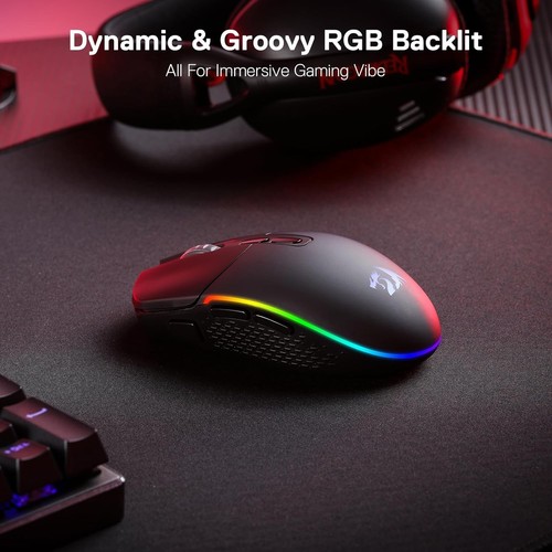 Redragon M719 Wireless Optical Gaming Mouse, 7 Programmable Buttons, RGB Backlit - Afbeelding 2 van 8