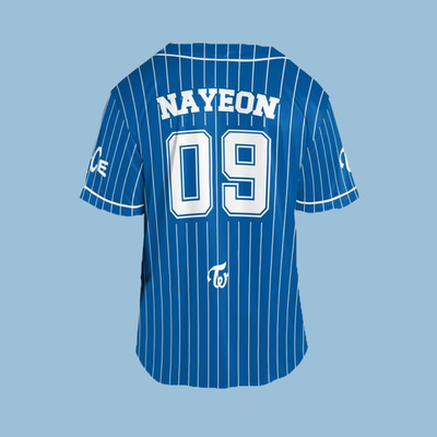 TWICE THIS IS FOR Blue Baseball Jersey Once Merch Shirt Kpop