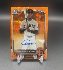 Topps 2025 Bowman Chrome Sapphire Prospects Autos Josuar Gonzalez Orange /25