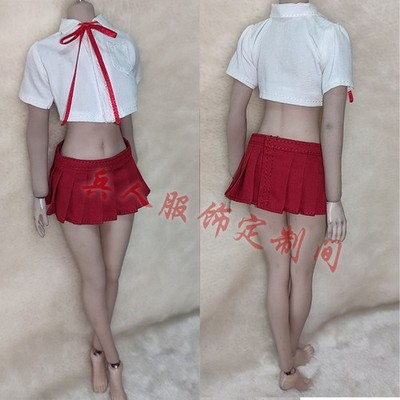 1/6 Female Student School Uniform Sailor Shirt Clothes For 12'' Action Figure