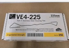 Vista  ve4-225 Type 4 Stainless Steel Housing Cavity Wall Ties- Pack of 250