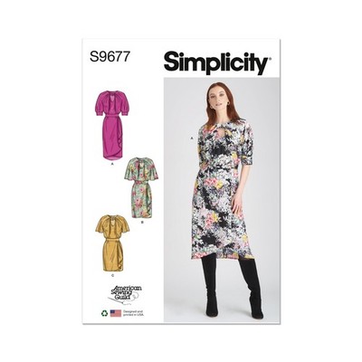 SIMPLICITY Schnittmuster 9677 Misses Damen Kleider Größe 6-14 ungeschnitten