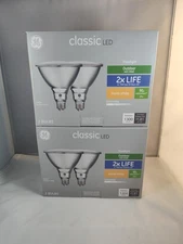 2 Packs 4 Bulbs GE Classic LED Floodlight Outdoor Wet Rated 90W  Par38