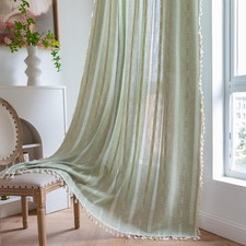 Boho Curtains 63" 84" 96" inches Length Country Linen Farmhouse Rustic Curtai...