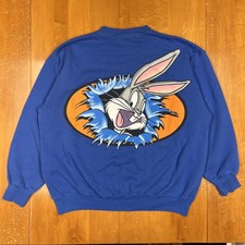 Vintage 90s Looney Tunes Crewneck Sweatshirt Bugs Bunny, double Sided, Size XL