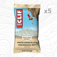 CLIF BAR White Chocolate Macadamia Nut Flavor Energy Bars, Plant Based Protein