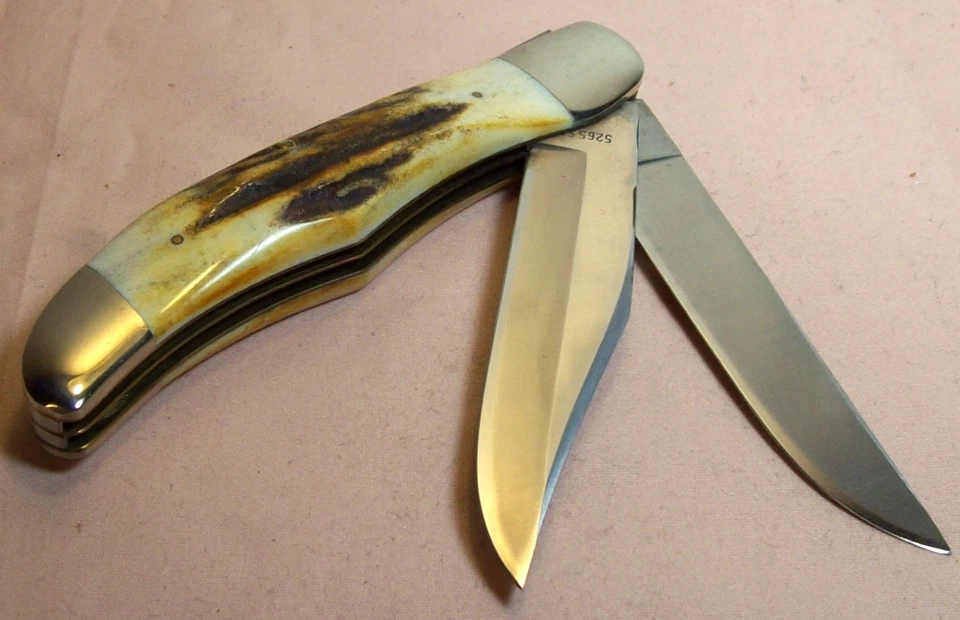 1976~CASE XX~FAT STAG LARGE FOLDING HUNTER 5265~GREY LETTER ETCH POCKET KNIFE~ - Image 4 of 4