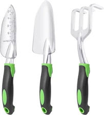 Garden Tools Set, 3 Pack Heavy Duty Gardening Tools Set Include Garden Shovel, T