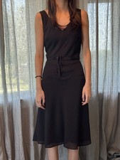 Vintage Talbots Fit and Flare Dress Womens Size 8 Black Cocktail Dance Party