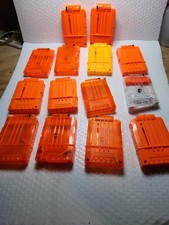 Nerf N-Strike Magazines 6 Round Replacement Lot Of 14 Tested Working