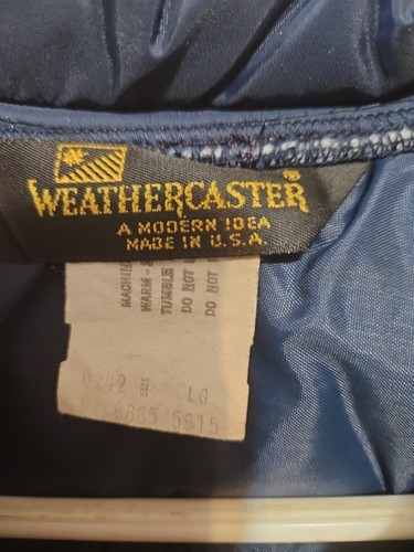 Weathercaster Miller Lite Vintage Mens L Puffer Vest Blue Made in USA - Picture 5 of 18