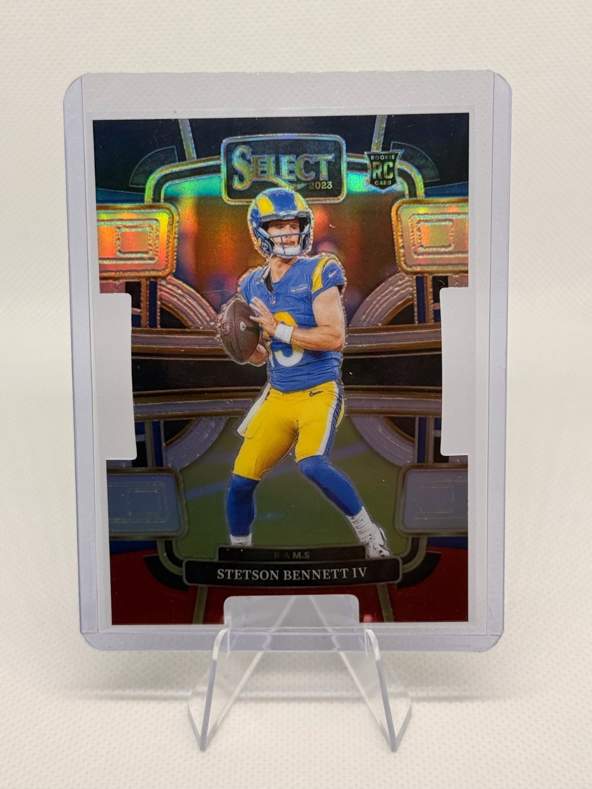 2023 Panini Select - Concourse Red & Blue Prizm Die-Cut #55 Stetson Bennett (RC)