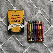 Crayola Easy Off Crayons Non-Toxic 8 Count Vintage 1980s Binney  Smith USA