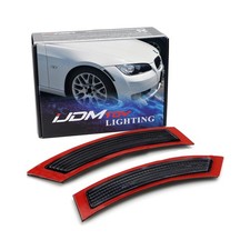 iJDMTOY Glossy Black Smoked Lens Front Bumper Side Markers Compatible With 20...