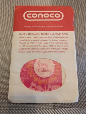 Conoco Oil Co Happy Notes Promo Giveaway Advertising 4 Cards Original Envelope
