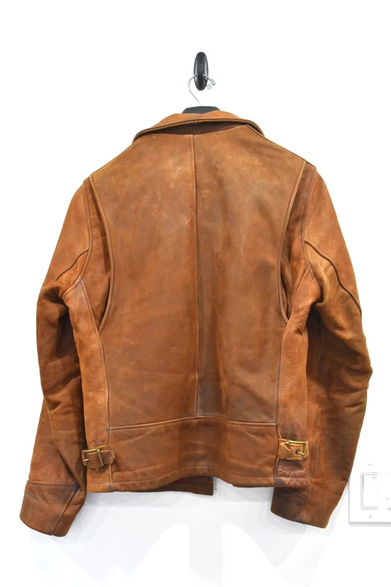 Schott P673 "Storm" Heavyweight Oiled Nubuck Delivery Jacket, Medium