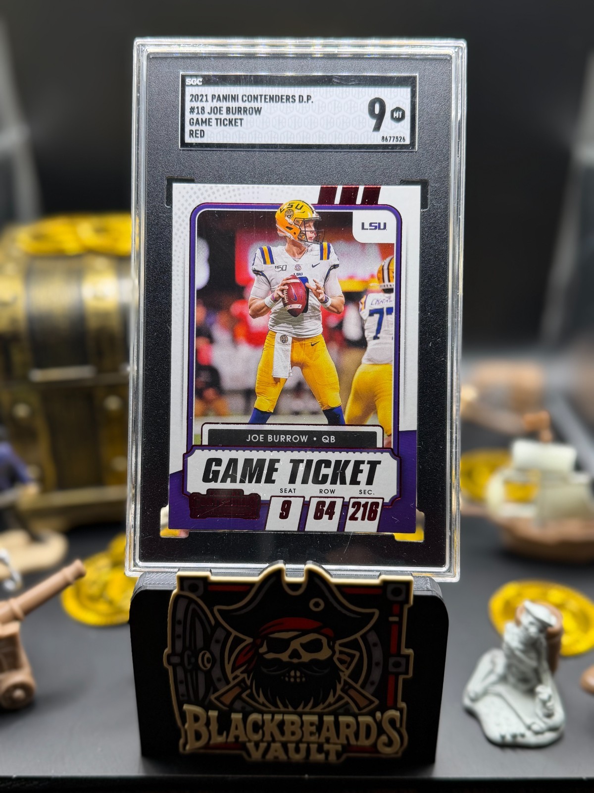 2021 Panini Contenders Draft Picks - Joe Burrow #18 Game Ticket Red SGC 9