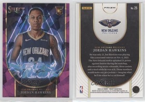 2023 Select Neon Icons Purple Cracked Ice Prizm /75 Jordan Hawkins #25 Rookie RC