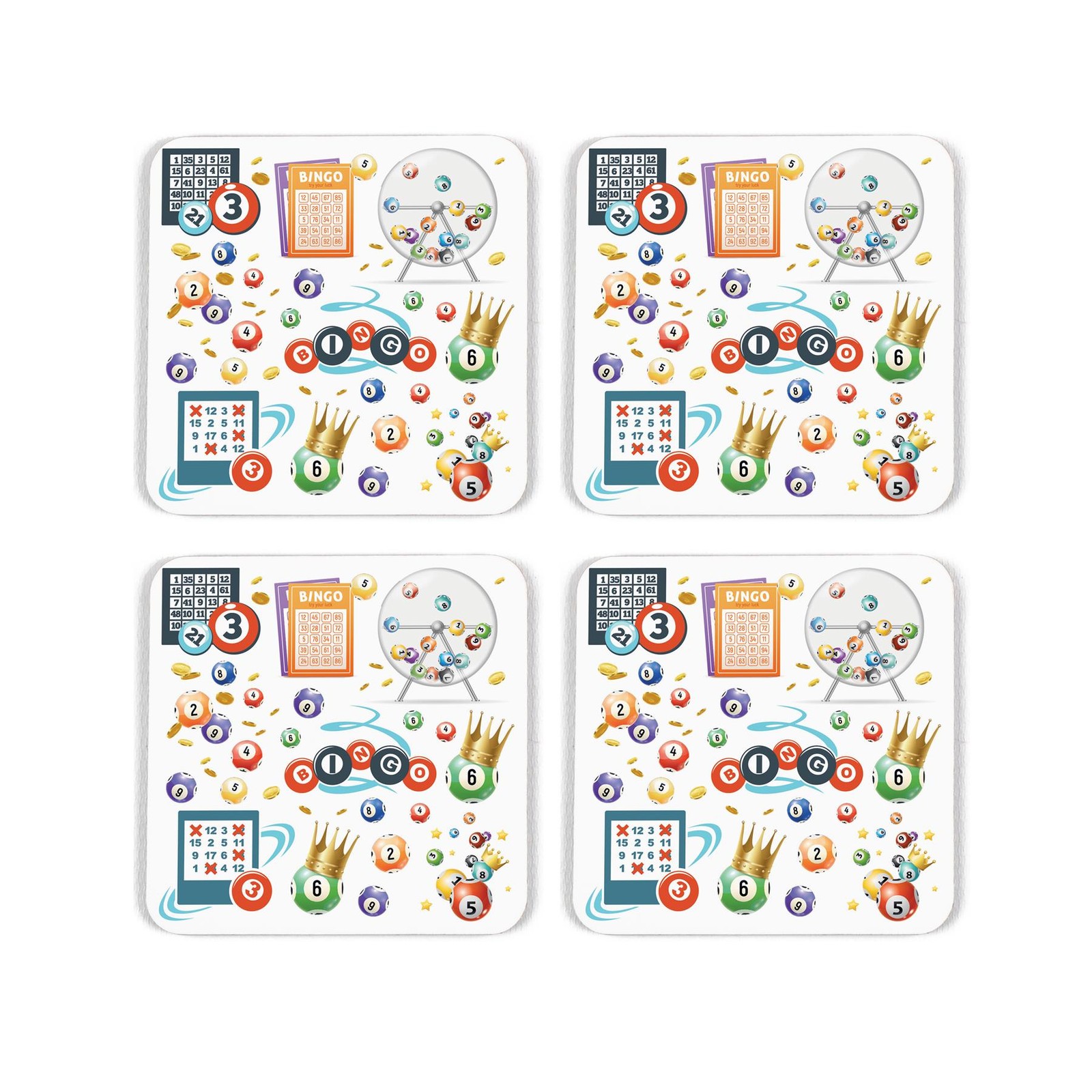 Novelty Bingo Caller Cork Coaster Set - Gifts for Jobs/Trades - Set of 4