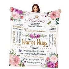 Inspirational Gifts Healing Blanket, Get Well Gifts for Women 50"x60" Warm Hugs