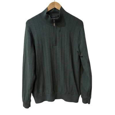 Bobby Jones Lined Extra Fine Merino Wool 1/3 Zip Sweater Size XL