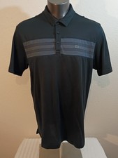 Travis Mathew XL Polo Shirt Golf Polyester Pima Cotton Blend Black Stripes