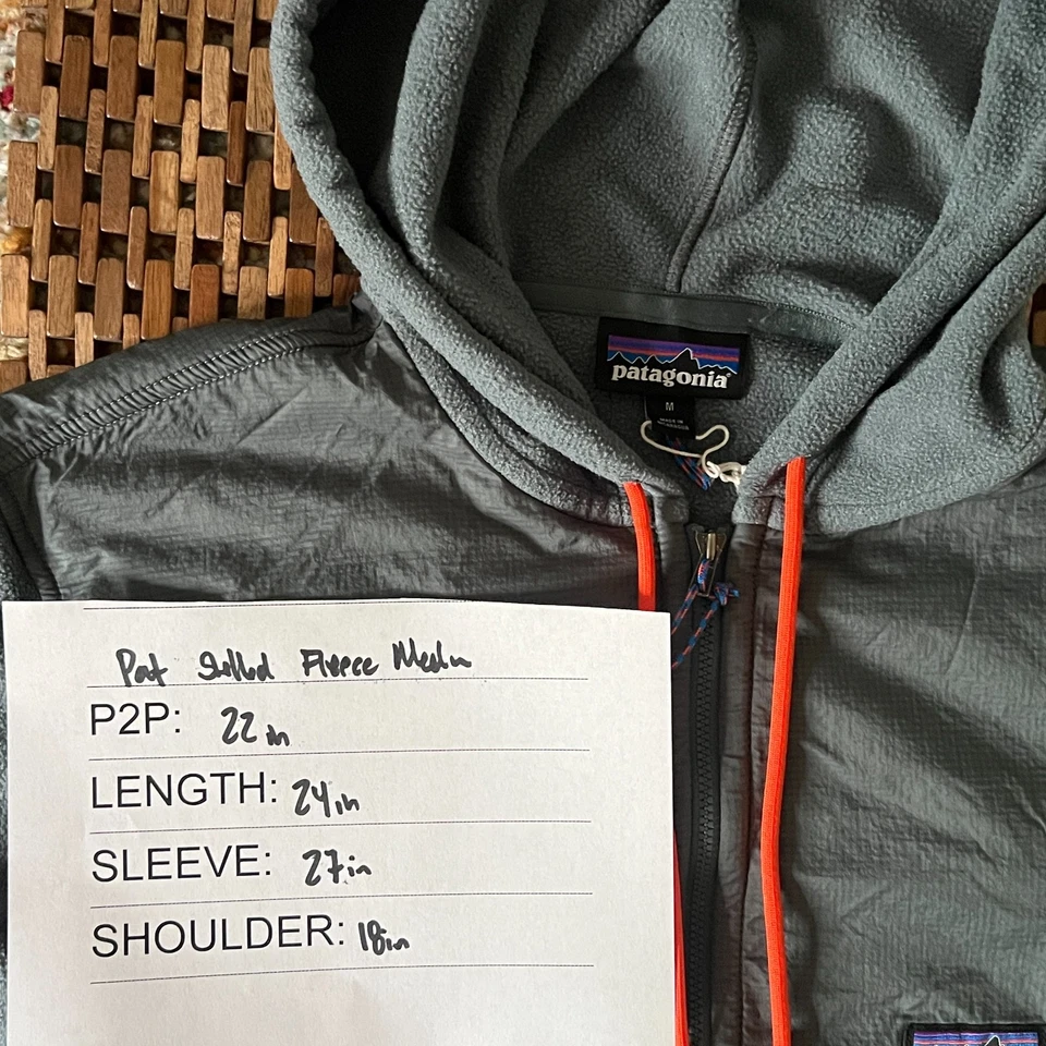 Patagonia Boys Synchilla Shelled Hoodie Jacket Grey Blue Size XL - Image 3 of 3