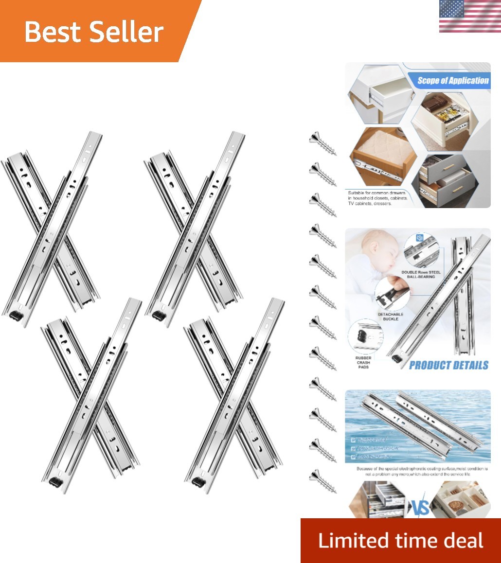 &ndash; 4 Pairs Ball Bearing Side Mount Runners