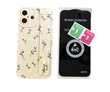 Floral iPhone 16 Plus Case with Screen Protector Set