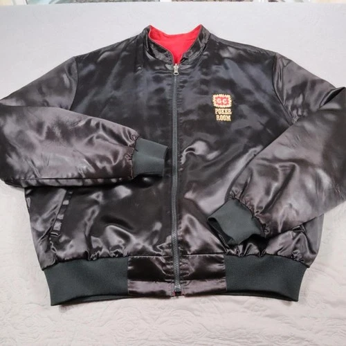 VTG Gold Coast Poker Tournament Las Vegas Jacket Factory Bomber Jacket Mens 2XL image 2