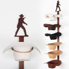 Cowboy Hat Rack Holder for Wall - Wild Western Style Design Hat Organizer wit...