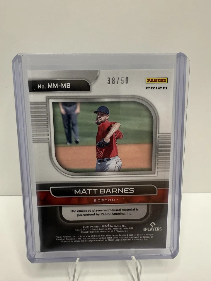 Parche Monumental Panini Spectra Matt Barnes 2021 usado por el jugador azul Prizm 38/50 Foto 4 de 4