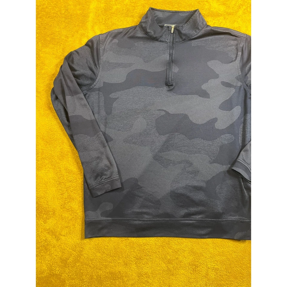 Peter Millar Mens Camo Quarter Zip Pullover Long Sleeve Shirt Navy L - Image 2 of 4