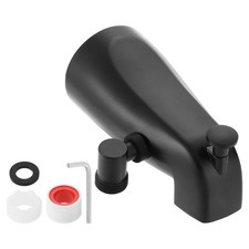 Bath Slip on Tub Spout with Diverter and Side Shower Zinc Alloy Black