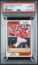 2023 Topps Heritage Mini /100 Joey Votto #421 PSA 10 GEM MT POP 4