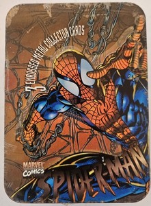 1996 Marvel Comics SPIDER-MAN  3-Embossed Metal Collector Cards SEALED TIN  