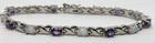 Purple Amethyst & Opal Tennis Bracelet Sterling Silver 8 inch 4.5mm