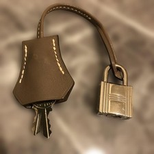 HERMES Cadena Lock Leather Charm Key Pre owned