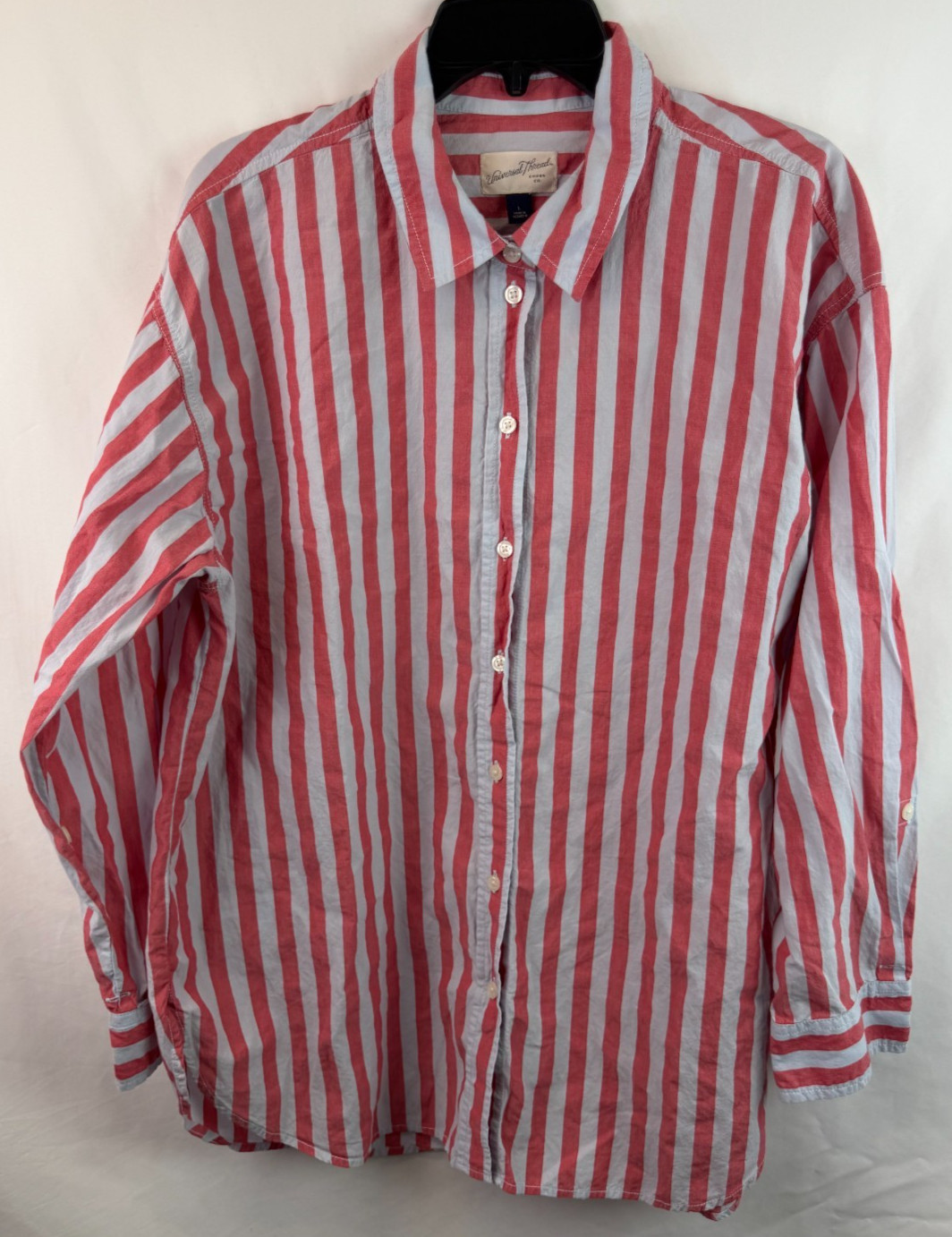 Universal Thread Striped Long Sleeve Button Up Sh… - image 1