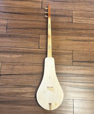 32 Handmade Kyrgyz Komuz 3-String Carved Folk Lute w/ Embroidered Case