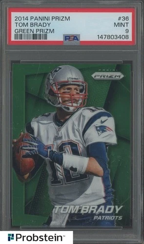 2014 Panini Green Prizm #36 Tom Brady New England Patriots PSA 9 MINT