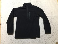 Eddie Bauer First Ascent 1/4 Zip Fleece Pullover Womens L Large Black Zip Pocket