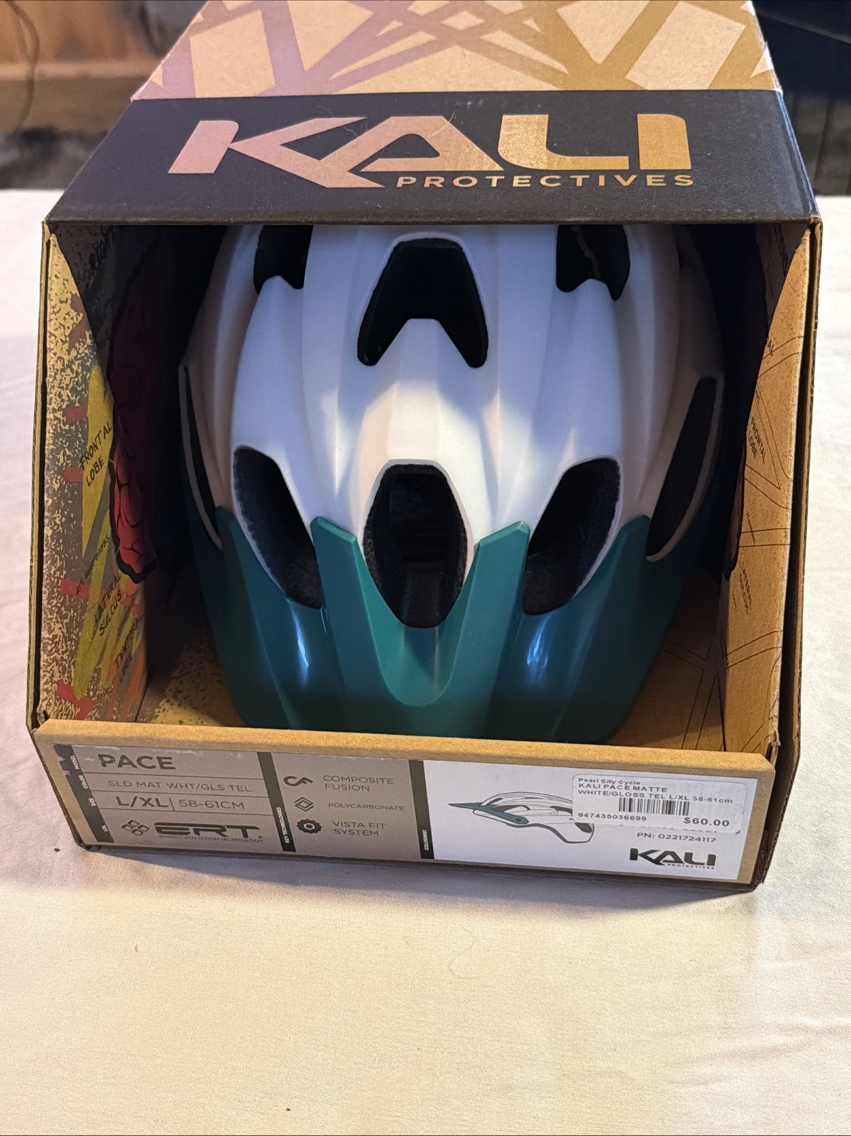 New Kali Protectives Pace Mountain Bike Helmet Matte White/G