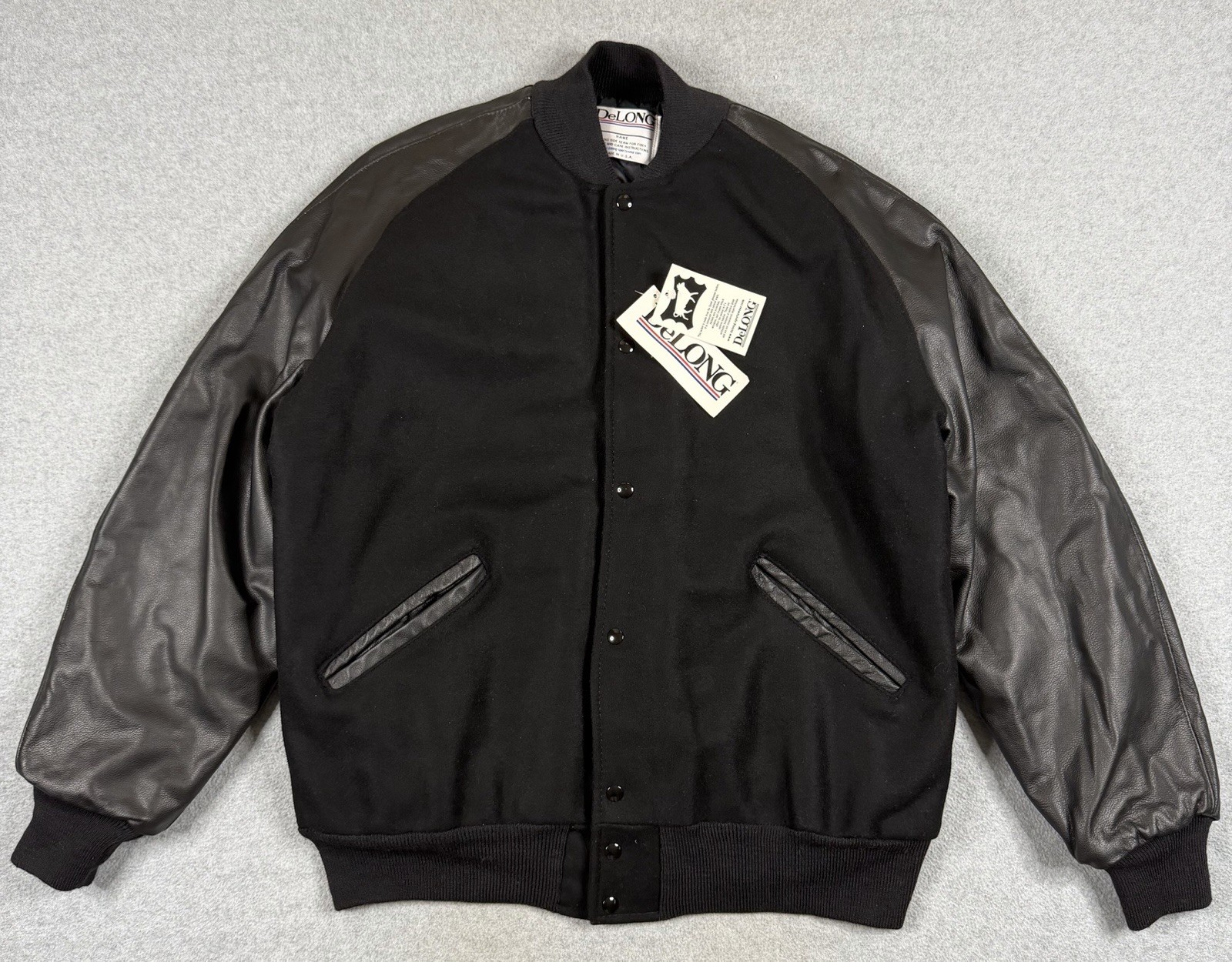 Vintage DeLong Varsity Jacket Mens XL Deadstock Wool Blank Letterman USA