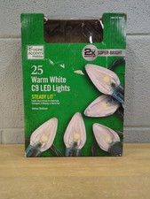 Home Accents Holiday 25 Warm White C9 LED Christmas Lights Used