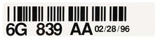 1996-98 Mustang Cobra Valve Cover Engine Code Decal - Lh 1996-98 Mustang Cobra Valve Cover Engine Code Decal - Lh