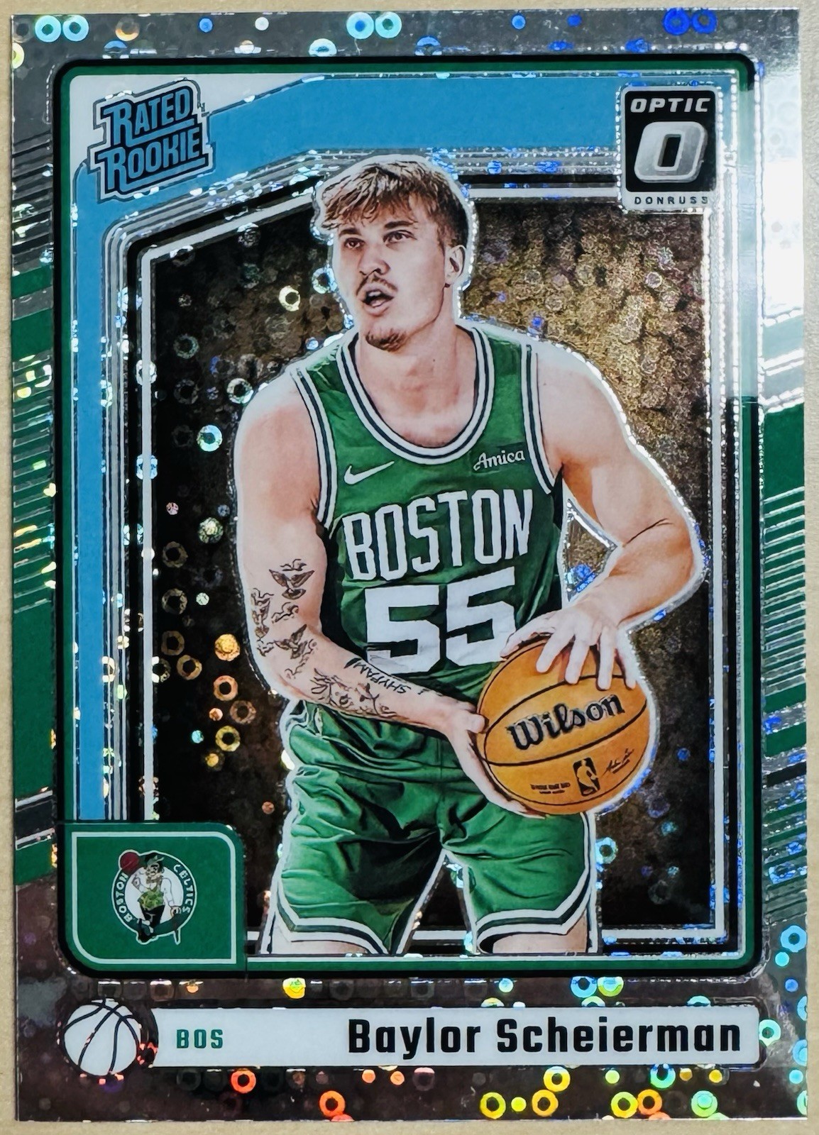 2024-25 Donruss Optic Baylor Scheierman Rated Rookie Disco Prizm #263 Boston