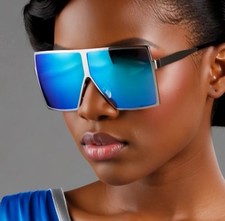 Fashion Design Silver Dark Mirror Blue Lens Latest Trend Sun Glasses Girl Boy